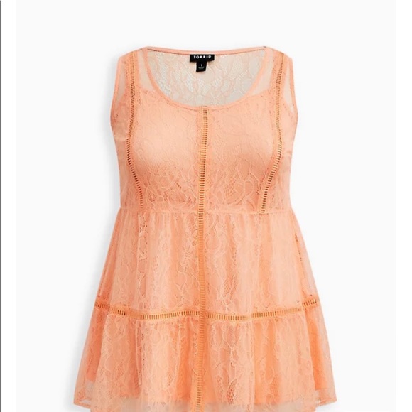 TIERED TUNIC TANK - LACE CORAL - Picture 4 of 5